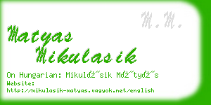 matyas mikulasik business card